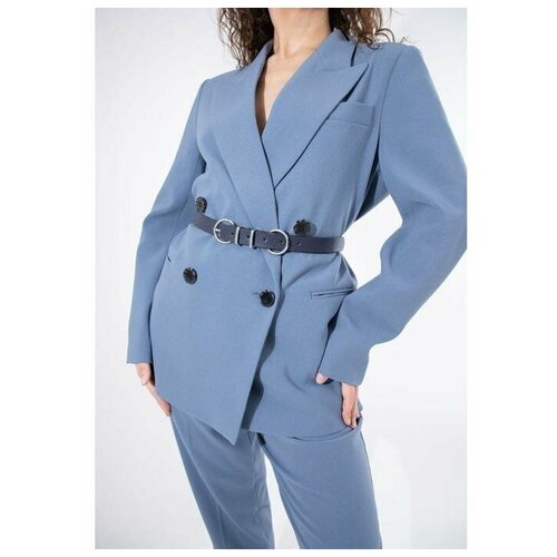 фото Ремень женский, ширина 2,5 см, пряжка метал, цвет синий elstore