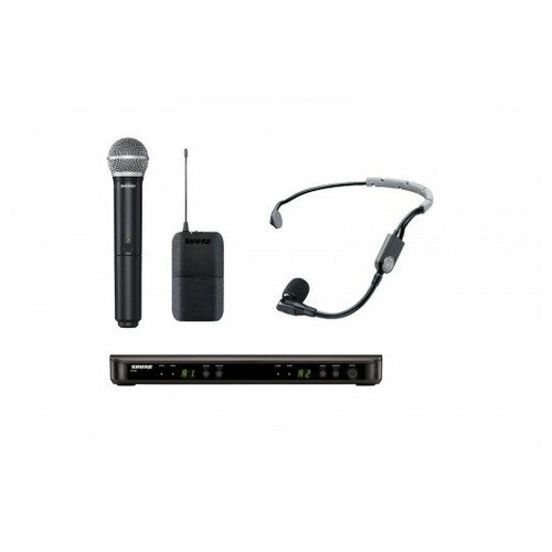 SHURE BLX1288E/SM35 M17 662-686 MHz двухканальная радиосистема с головным микрофоном SM35 и ручным передатчиком SM58