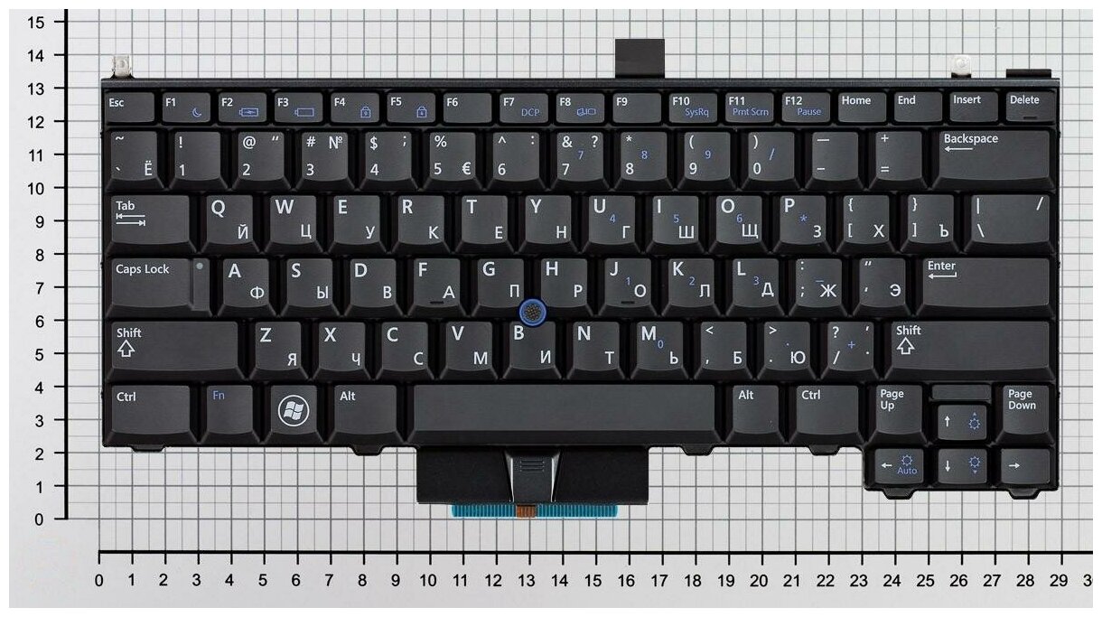 Клавиатура для ноутбука Dell 0C0YTJ черная с указателем