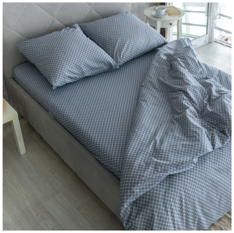 Комплект постельного белья RoomTex Евро из бязи 287-8/серый - фотография № 5