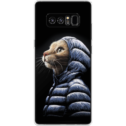 силиконовый чехол мем грустный кот на samsung galaxy note 8 самсунг галакси нот 8 Силиконовый чехол на Samsung Galaxy Note 8 / Самсунг Галакси Нот 8 Кот в капюшоне