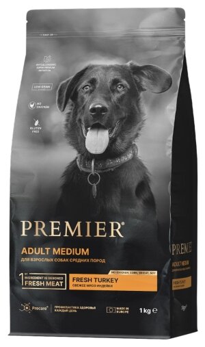 Сухой корм для взрослых собак Premier при чувствительном пищеварении, индейка 1 уп. х 1 шт. х 1 кг