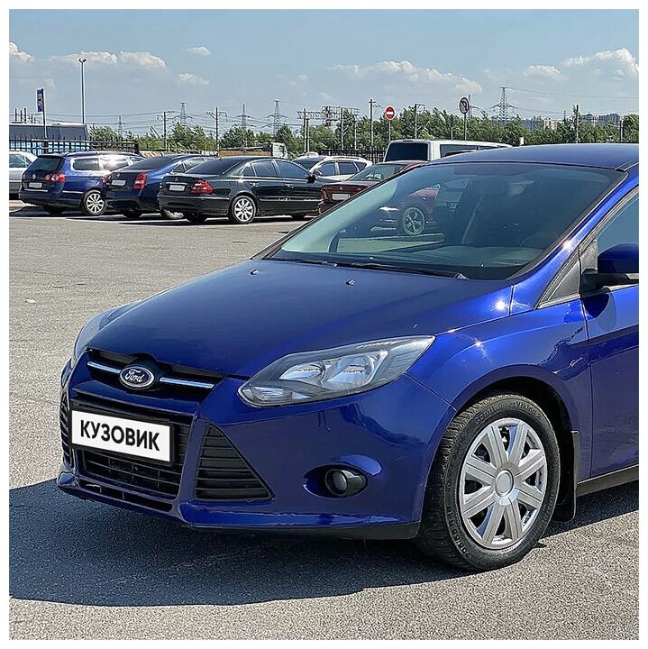 Бампер передний в цвет кузова Ford Focus Форд Фокус 3 DCWE - DEEP IMPACT BLUE, BLEU IMPACT, Синий