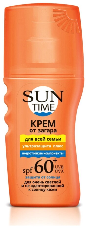 Крем от загара Sun Time Ультразащита плюс SPF60+ 150мл - фото №1