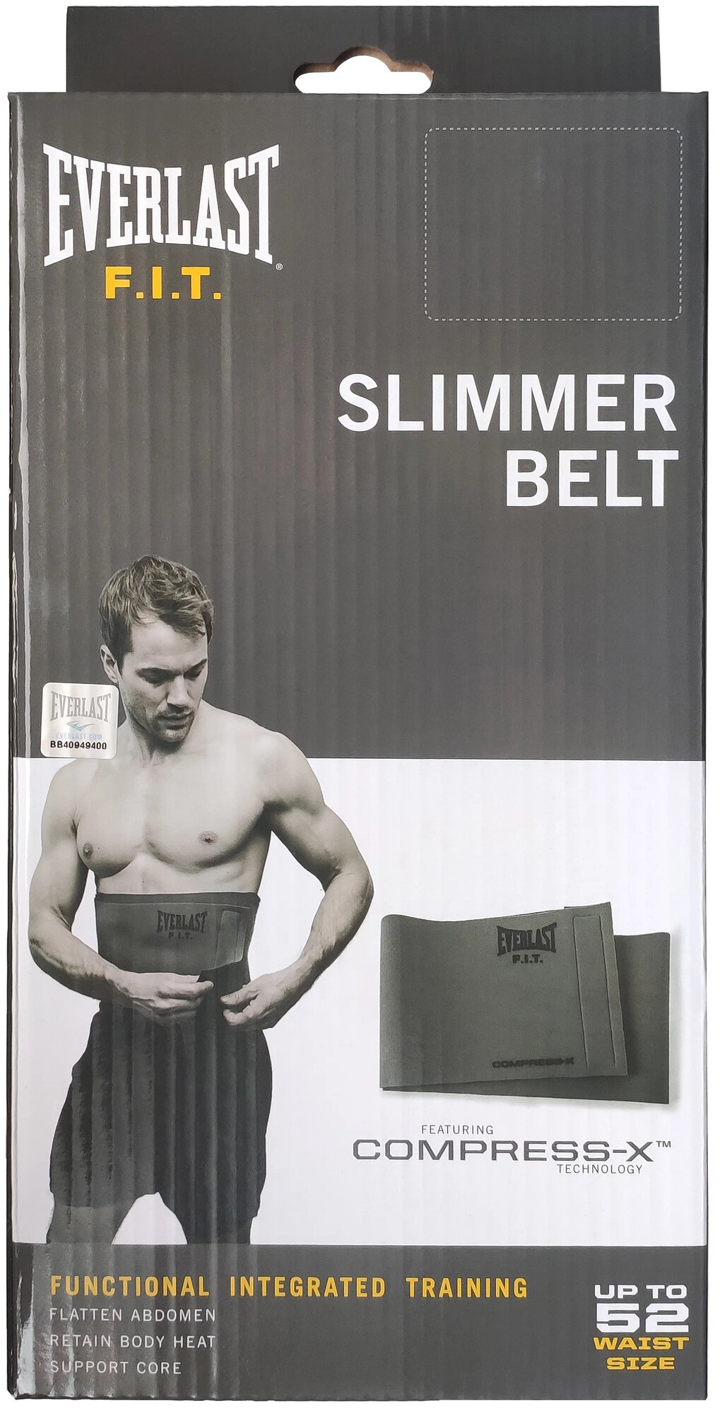 Пояс компрессионный Everlast Slimmer Belt серый