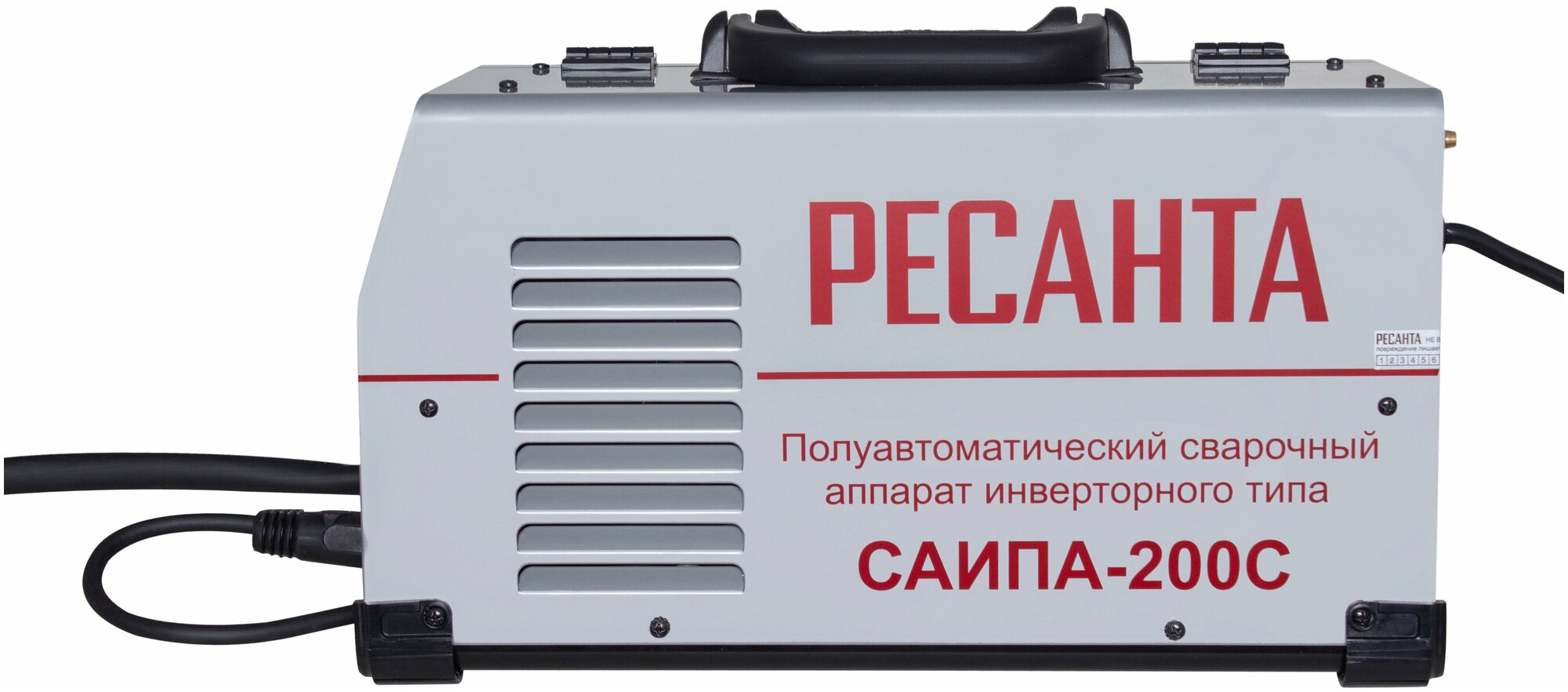 Сварочный аппарат инверторный Ресанта САИПА-200C полуавтоматический , серый , 200 ампер , комплект кабелей - фотография № 10