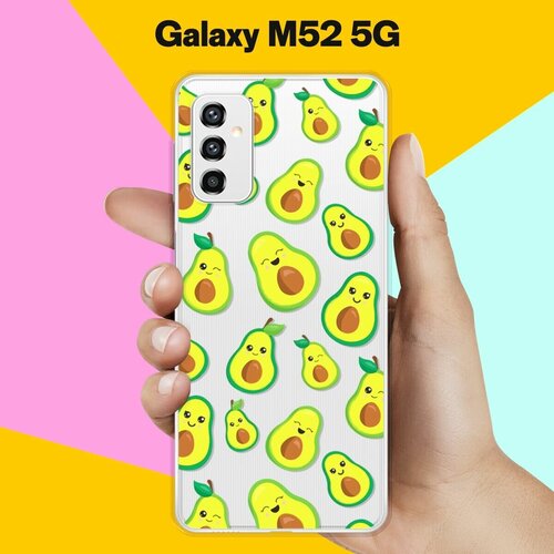 Силиконовый чехол на Samsung Galaxy M52 5G Узор из авокадо / для Самсунг Галакси М52