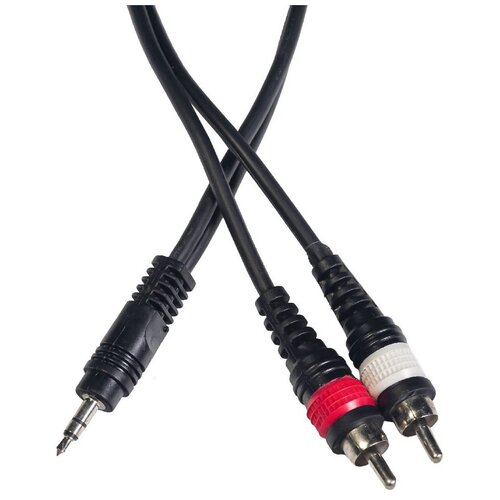 ROCKDALE XC-001-1M готовый компонентный кабель, разъёмы stereo mini jack папа (3,5) x 2 RCA, д 1 м, чёрный