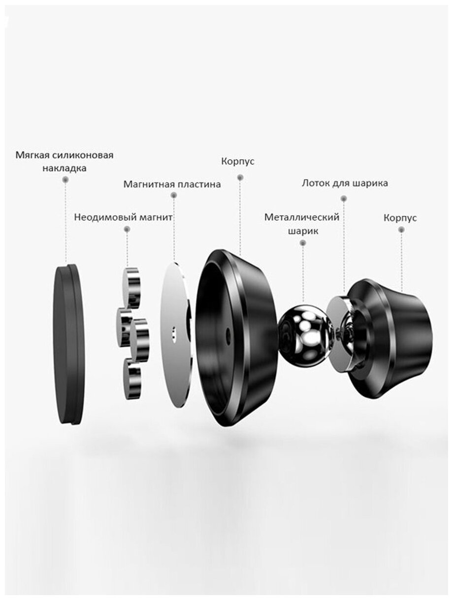 Автодержатель магнитный для телефонов на торпеду Rock Magnetic Dashboard Car Mount