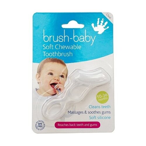 Зубная щетка Brush Baby жевательная Chewable Toothbrush BRB001 10-36 месяцев, ассорти зубная щетка brush baby brb001 10 36 месяцев прозрачный