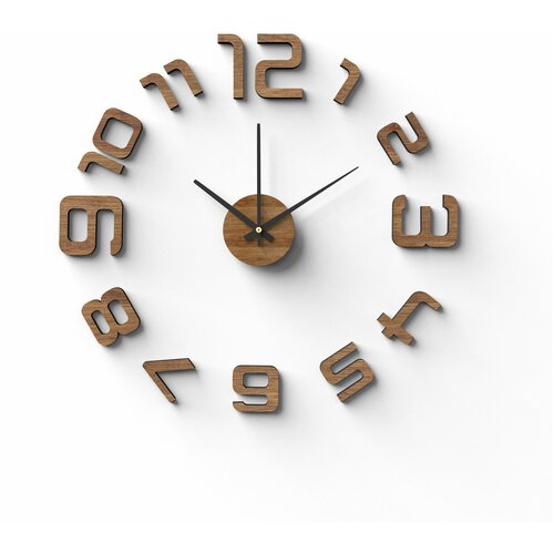 Часы настенные на клейкой ленте, 60 см, тёмное дерево