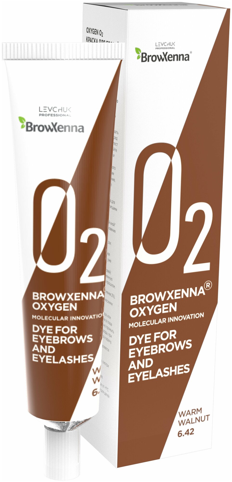 BrowXenna Oxygen O2 Краска для бровей и ресниц 15 мл, 6.42 warm walnut, 15 мл