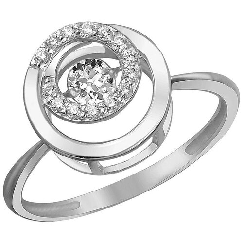 фото Эстет кольцо с 15 фианитами из белого золота 01к1211852, размер 16.5