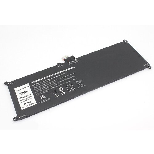 Аккумулятор OEM (совместимый с 07VKV9, 0V55D0) для ноутбука Dell Latitude 12 7275 7.6V 3900mAh черный разъем usb type c для ноутбука dell latitude 7275 xps 12 9250