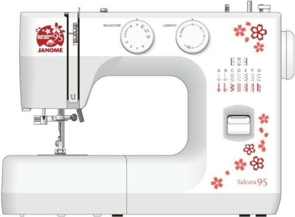 Швейная машина Janome Sakura 95 белый/цветы