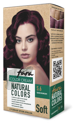 Стойкая крем-краска для волос Fara Natural Colors Soft тон 322 Баклажан 5.6