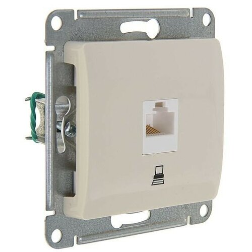 Schneider Electric GLOSSA мех. розетка компьютерная СУ 1 место бежевая (пласт. осн, RJ-45) GSL000281K