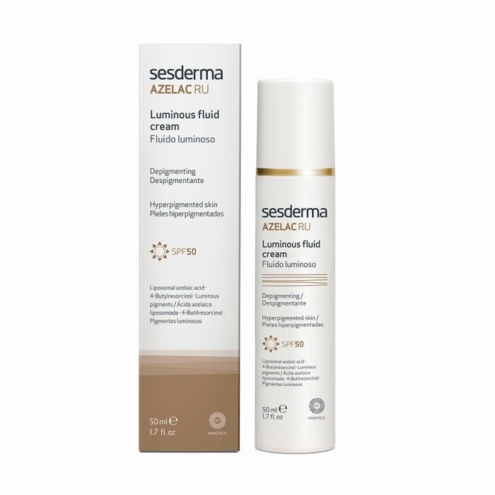 SesDerma Azelac RU Luminous fluid cream SPF50 флюид для сияния кожи лица