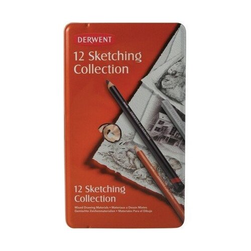 фото Набор карандашей sketching collection 12 цветов в металлической упаковке derwent 34305