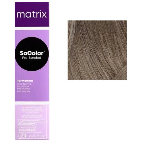 Matrix SoColor Pre-bonded стойкая крем-краска для седых волос Extra coverage, 508Na светлый блондин натуральный пепельный, 90 мл matrix socolor перманентная крем краска для волос pre bonded 6va темный блондин перламутрово пепельный усиленный холодный 90 мл