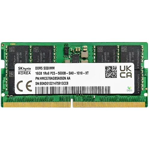 Оперативная память SK HYNIX 32 (16*2) ГБ DDR5 5600 МГц SODIMM HMCG78AGBSA092N