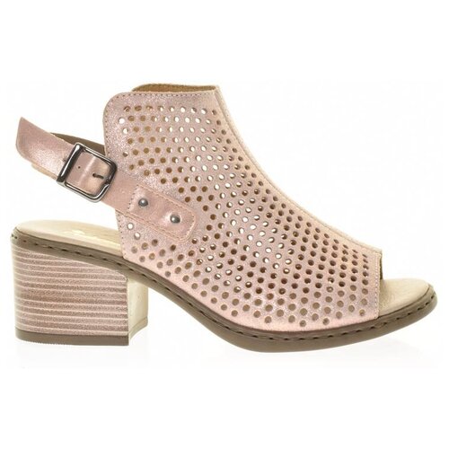 фото Босоножки rieker (stella) женские летние, размер 38, цвет розовый, артикул v0590-31