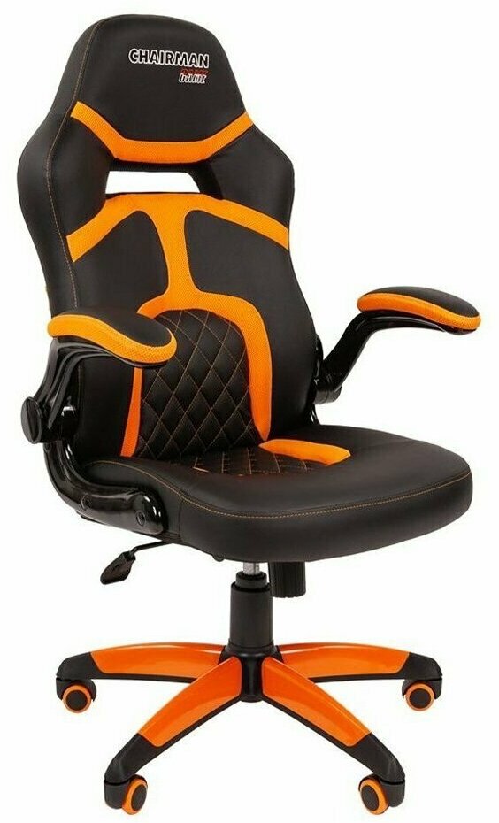 Кресло игровое Chairman game 18 черный/оранжевый (00-07051190) .