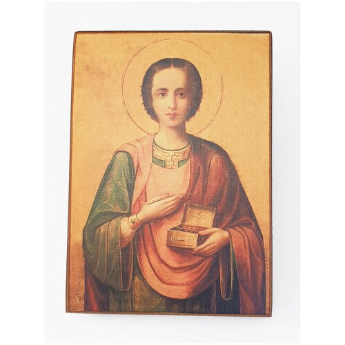 Икона Святой целитель Пантелеймон, размер иконы - 15x18 икона святой александр африканский размер иконы 15x18