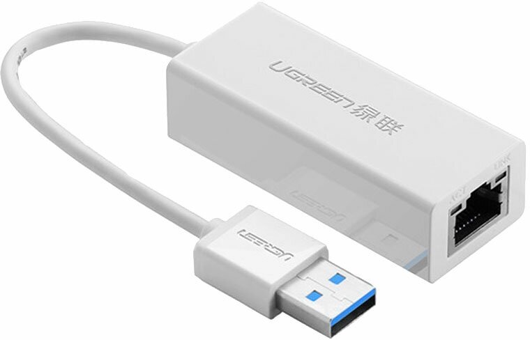 Переходник Ugreen CR111 (20255) USB 3.0 Gigabit Ethernet Adapter белый