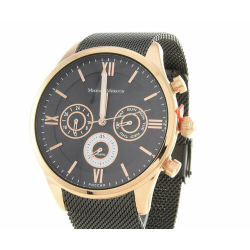 Наручные часы Mikhail Moskvin, золотой, черный модные светящиеся мужские часы роскошные спортивные наручные часы soki с календарем и датой мужские кварцевые наручные часы с нейлоновым ре