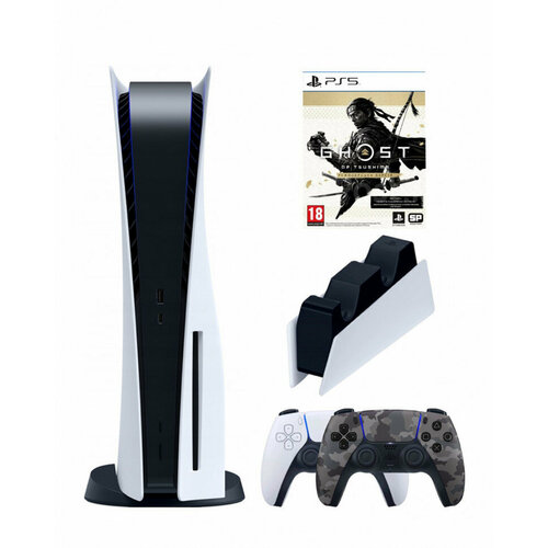 Игровая приставка Sony PlayStation 5 (3-ревизия)+2-й геймпад(камуфляж)+зарядное+Призрак Цусимы, 825 ГБ