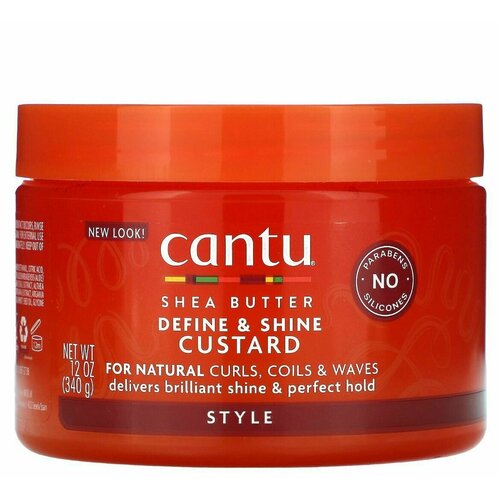 Кастард для вьющихся волос, Cantu, Shea Butter for Natural Hair Define & Shine, Custard, 340 G