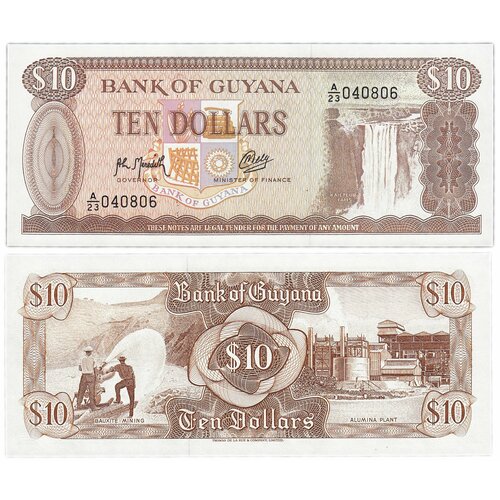 Гайана 10 долларов 1989 (1992) гайана 10 центов 1989 г