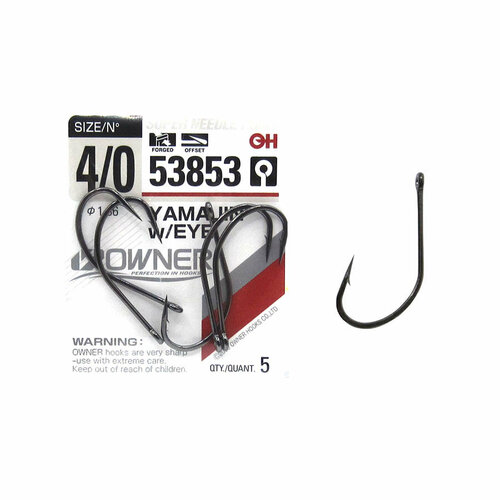 фото Крючки owner 53853 yamajin w eye №4/0 (5шт)