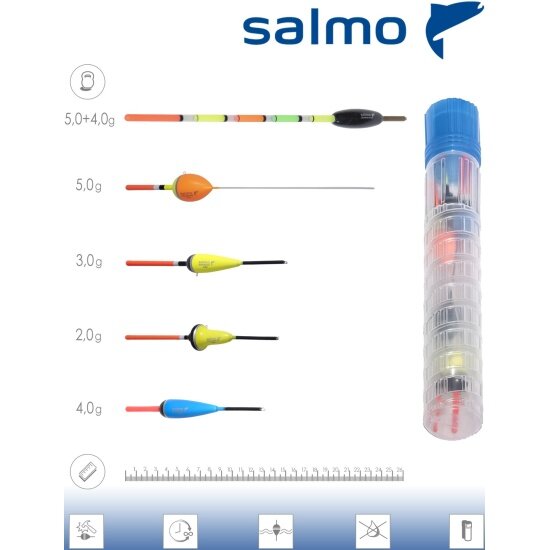 Поплавки полиуретановые SALMO PU бери И лови в тубусе 5шт. набор инд. упак.