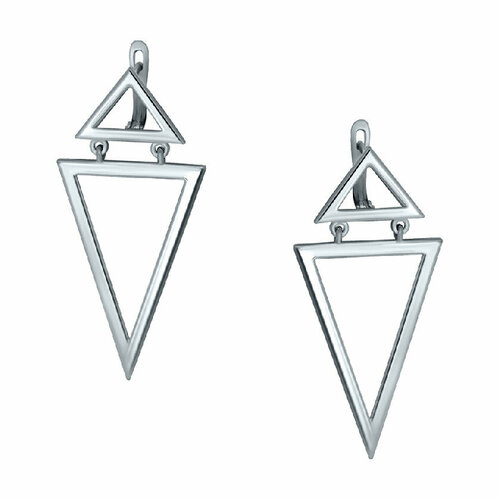 Серьги серебро, 925 проба, белый, золотой