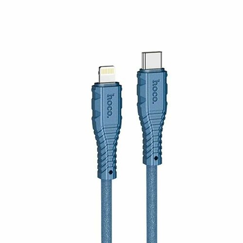 USB-C кабель HOCO X67 Nano Lightning 8-pin, 3А, PD 20W, 1м, силикон (синий) usb c кабель hoco x67 nano lightning 8 pin 3а pd 20w 1м силикон белый