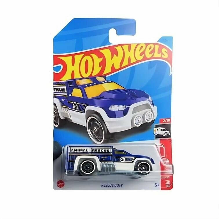 HKJ20 Машинка игрушка Hot Wheels металлическая коллекционная Rescue Duty синий; белый