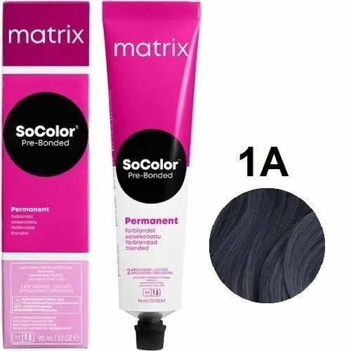 Matrix Color Sync - Краска для волос, 1A Иссиня- черный пепельный, 90 мл