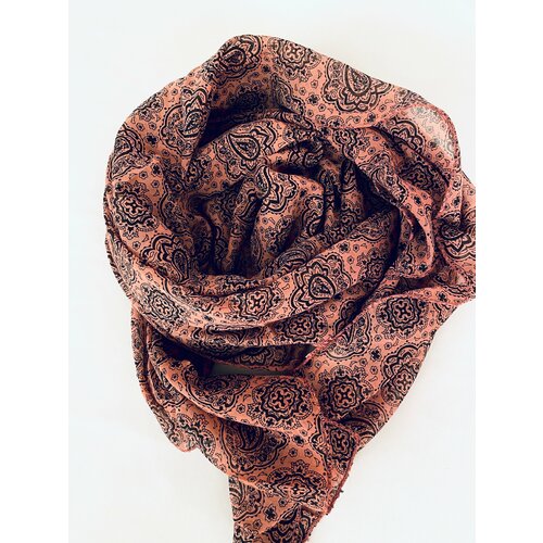 Шарф KIKKA MIA,150х70 см, коричневый шикарный ассиметричный шарф