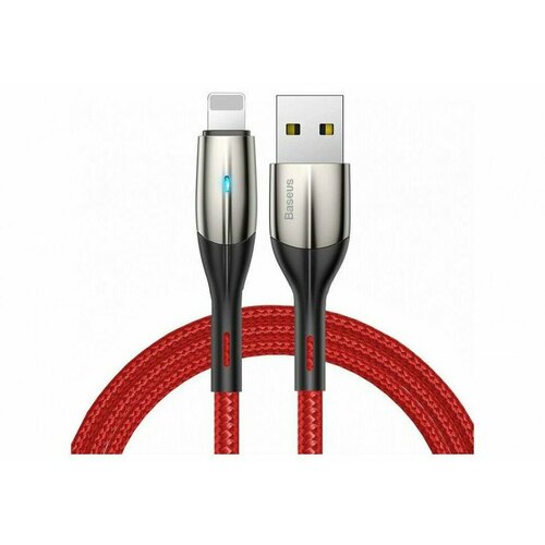 Кабель Baseus Horizontal Data Cable (с индикатором) USB - Lightning 2.4 A 1 м, цвет Красный (CALSP-B09) flowing light data cable lightning
