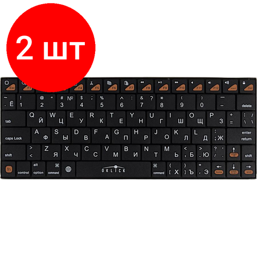 клавиатура oklick 840s wireless bluetooth keyboard Комплект 2 штук, Клавиатура Oklick 840S черный USB беспроводная BT slim