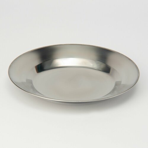 Тарелка из нержавеющей стали плоская 22 см блюдо походное для пикника 386₽