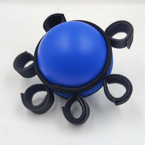 Эспандер MyPads мяч 7 см с креплением для пальцев синий тренажеры с раздельным захватом пальцев 899₽
