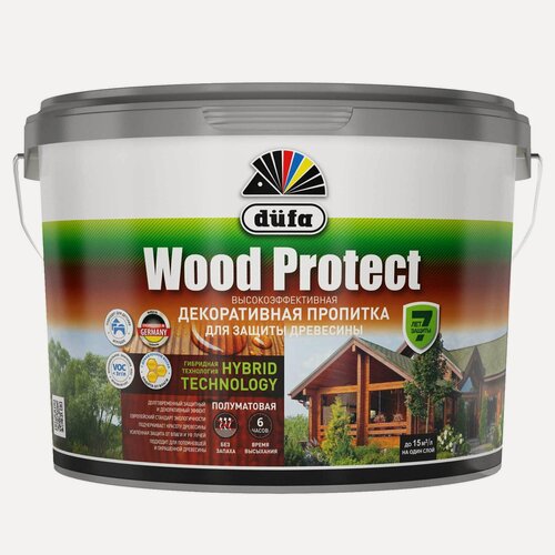 Изображение товара Пропитка декоративная Dufa Wood Protect для защиты древесины палисандр 9л