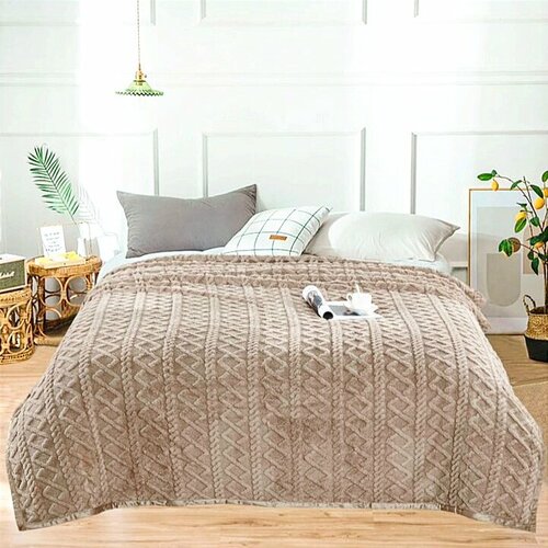 Плед двусторонний фактурный велсофт 