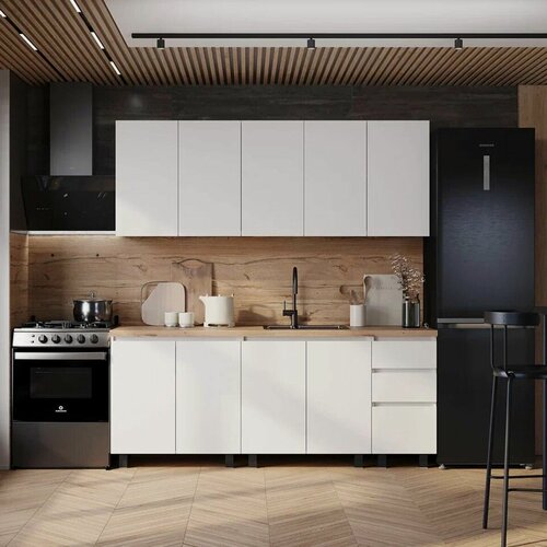 Изображение товара Кухня Мебелони Честер, ЛДСП, белая, универсальная, 2 м x 60 x 217 см