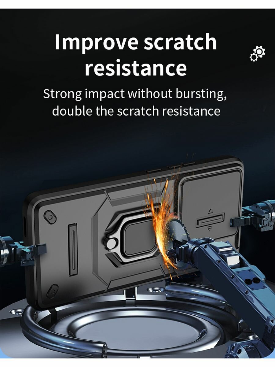 Чехол Окейси, с магнитным кольцом, для Xiaomi POCO X6 Pro, синий — фото 1