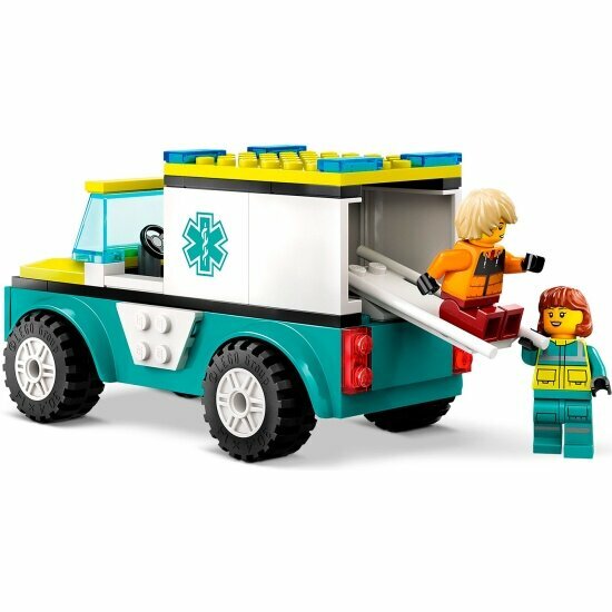 Конструктор LEGO City 60403 "Скорая помощь и сноубордист", 200 деталей — фото 1