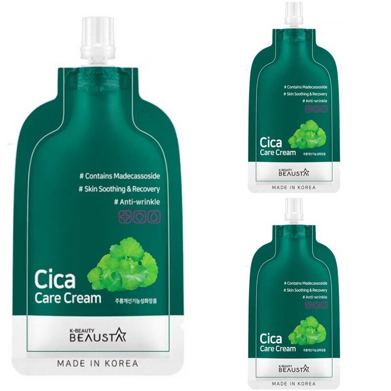 Крем для лица успокаивающий Beausta Cica Repair Cream, с центеллой, 15 мл, 3 шт